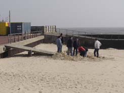 Gorleston Beach - Digging out the ramp to allow launching of yachts