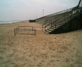 Gorleston Beach - Is the beach rising or are the steps sinking !