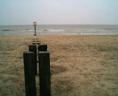 Gorleston Beach - The planking for these groynes is now covered by sand
