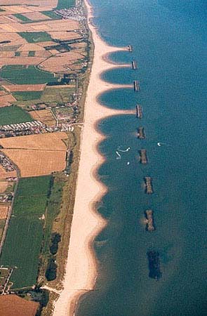 an aerial view of the Sea Palling Reef