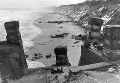 Damage to steps leading to beach in front of corton cliffs