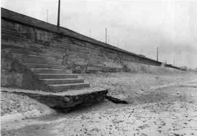 Steps, north of cafe undermined by beach lowering